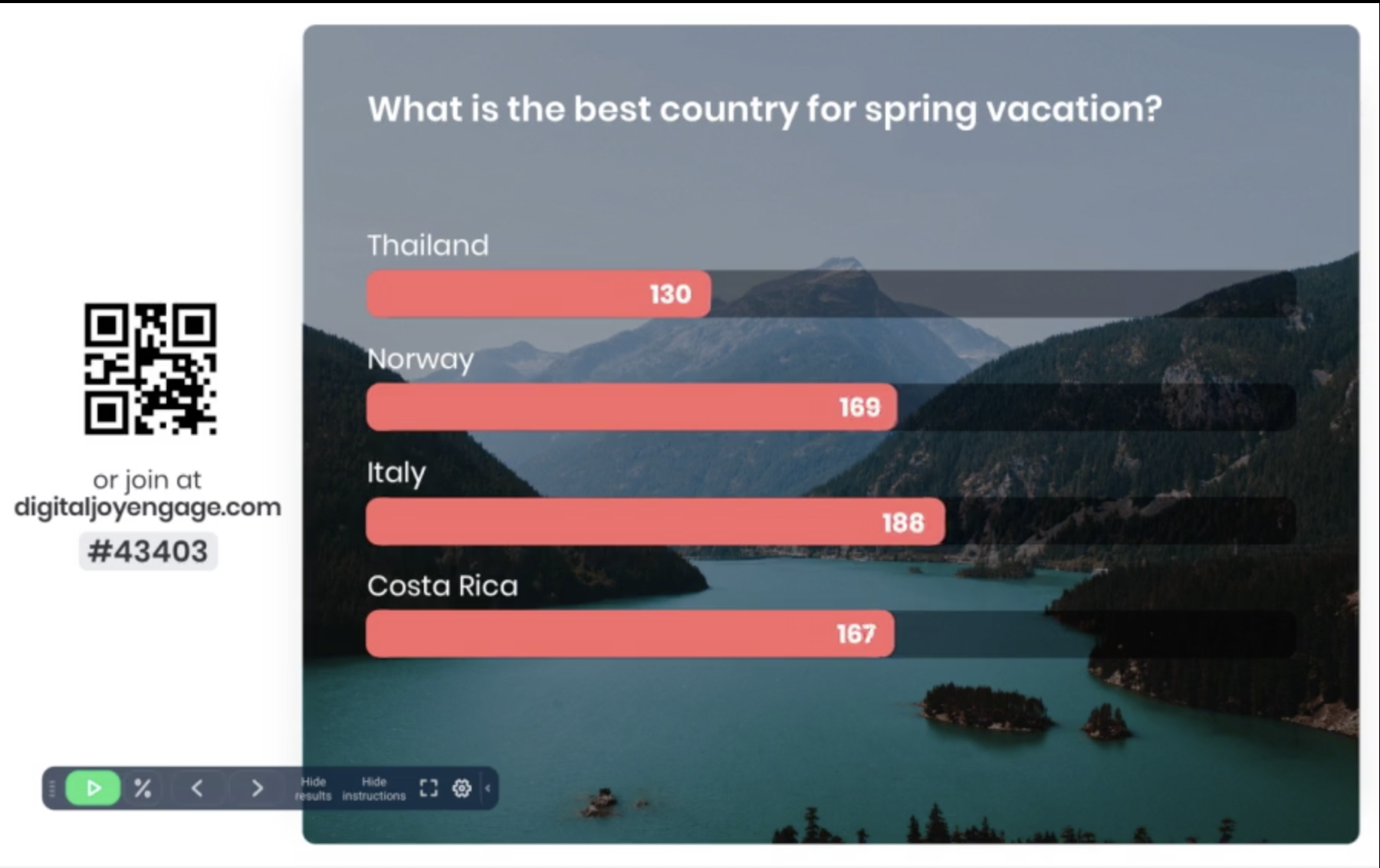 Interactive real-time results